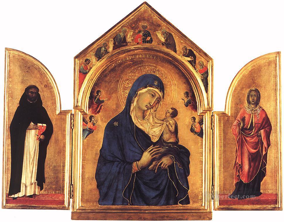 Triptych Sienese School Duccio Oil Paintings